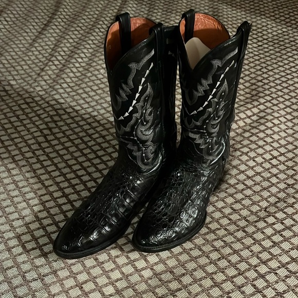 Dan Post Other - Dan post black leather lizard, front toe boots